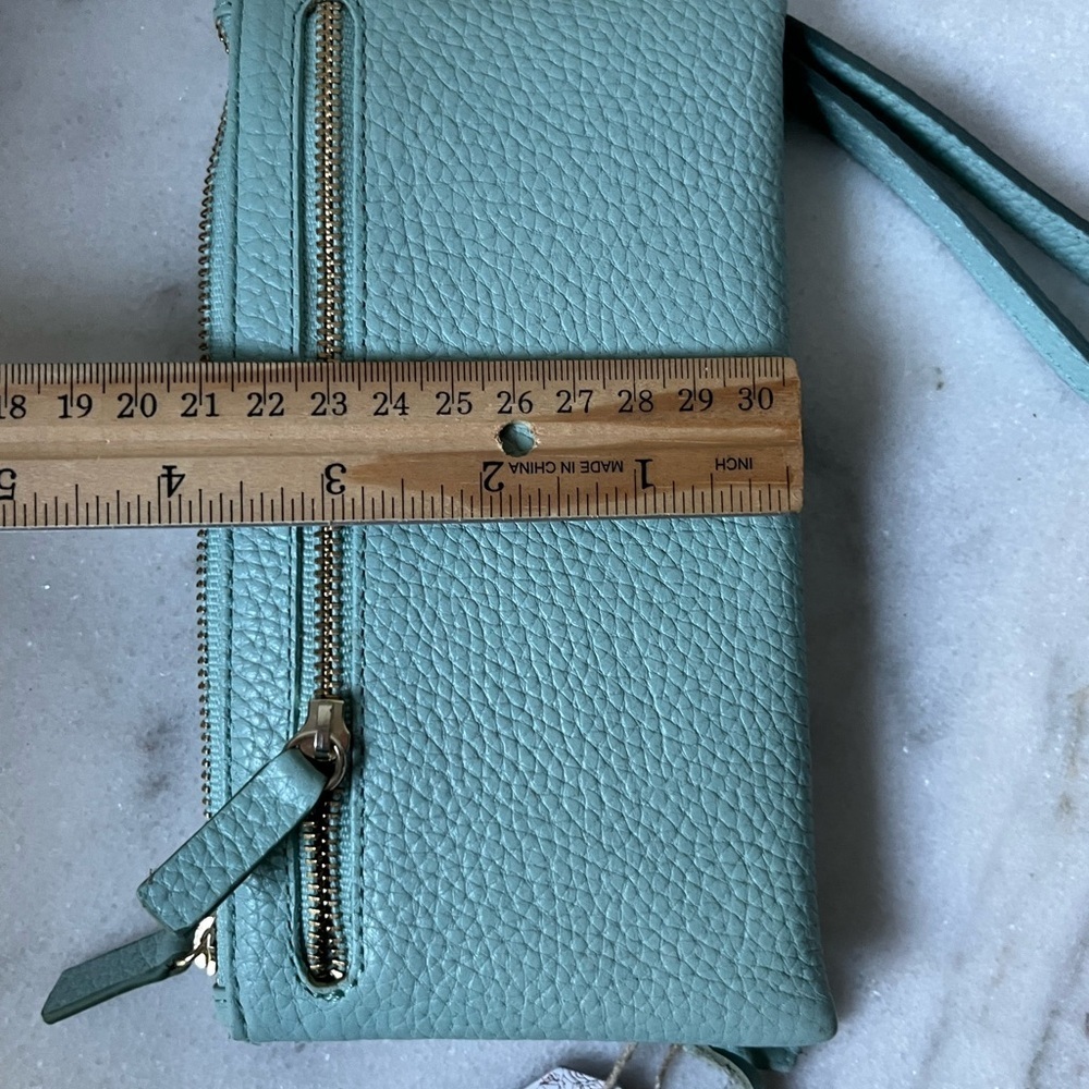 NEW Soft genuine Leather Wallet Wristlet Soft Light Green Made in India.. - Picture 14 of 16